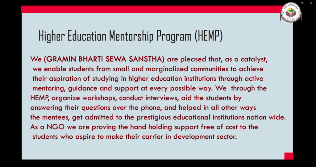 APU TISS BHU NIDPR TATA DHAN MENTORSHIP PROGRAM for master in social studies